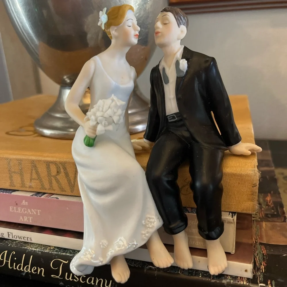Charming Bride and Groom Cake Topper